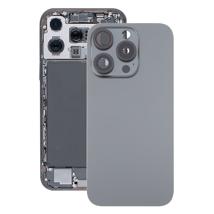 Pour iPhone 16 Pro Coque arrière de batterie d'origine en verre avec couvercle d'objectif d'appareil photo
