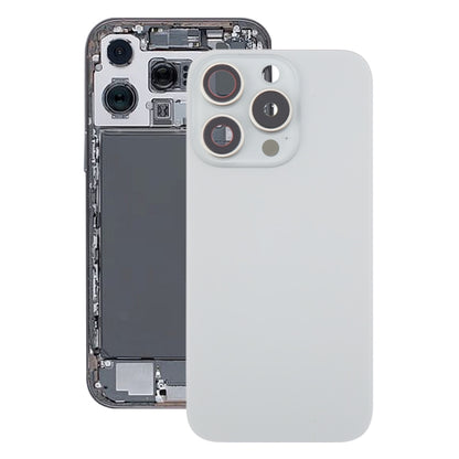 Pour iPhone 16 Pro Coque arrière de batterie d'origine en verre avec couvercle d'objectif d'appareil photo