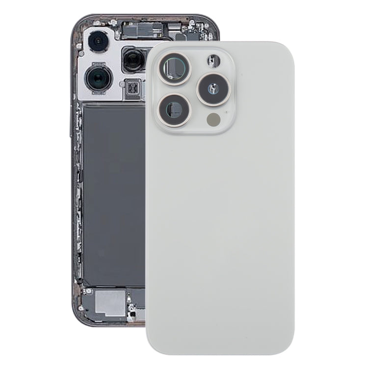 Pour iPhone 16 Pro Coque arrière de batterie en verre d'origine avec couvercle d'objectif d'appareil photo + aimant MagSafe
