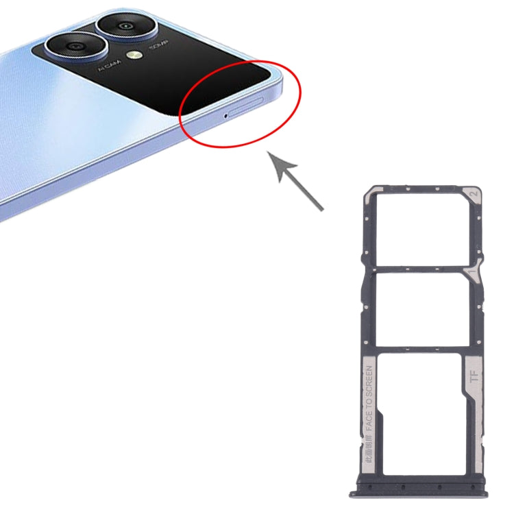 Pour Xiaomi Redmi 13R Tiroir de carte SIM d'origine + Tiroir de carte SIM + Tiroir de carte Micro SD