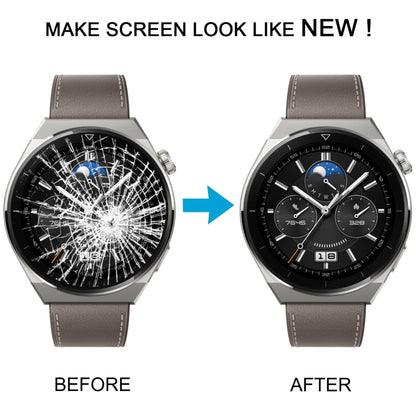Pour Huawei Watch GT 3 Pro 42mm ODN-B19 OEM Écran avant Lentille extérieure en verre avec adhésif optiquement transparent OCA