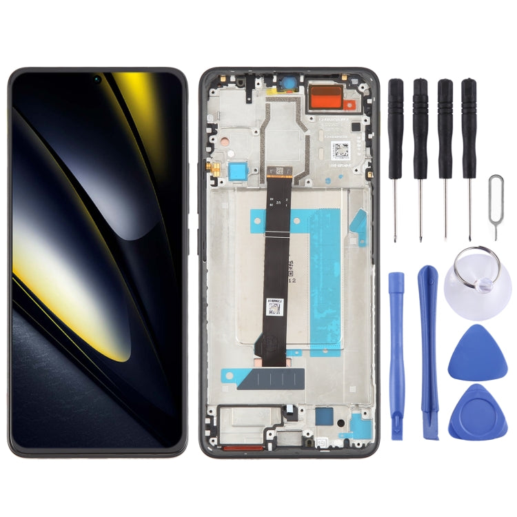 Pour Xiaomi Poco F6 Original LCD Screen Digitizer Assemblage complet avec cadre