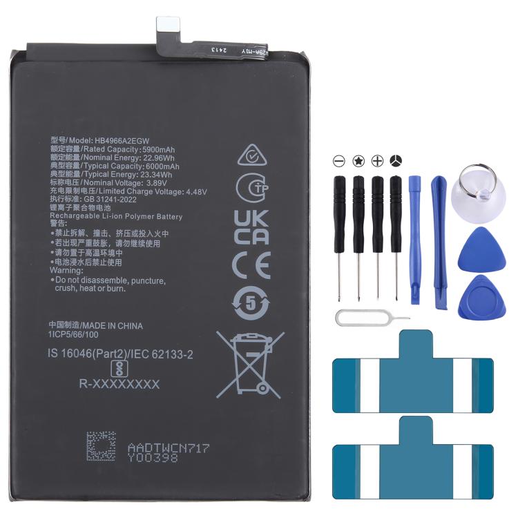 Remplacement de la batterie Li-Polymère pour Honor 90 Smart HB4966A2EGW 5900mAh