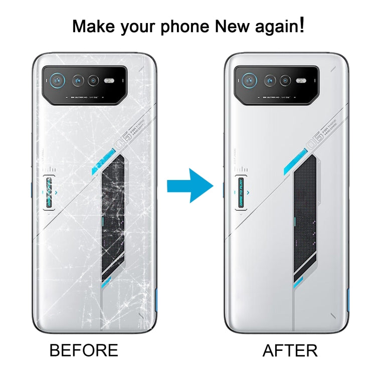 Pour Asus ROG Phone 6 AI2201-C AI2201-F Couvercle arrière de la batterie en verre avec câble NFC/Light