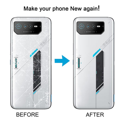 Pour Asus ROG Phone 6 AI2201-C AI2201-F Couvercle arrière de la batterie en verre avec câble NFC/Light