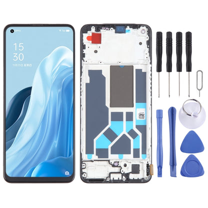 Écran LCD OLED pour l'assemblage complet du numériseur OPPO Reno7 SE 5G avec identification du cadre / des empreintes digitales