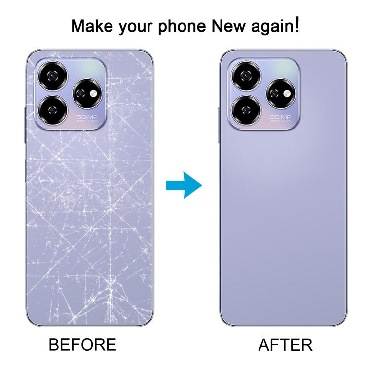 Pour ZTE Axon 60 / V60 Z2356 Couvercle arrière de la batterie en verre avec cadre central / Couvercle de l'objectif de l'appareil photo