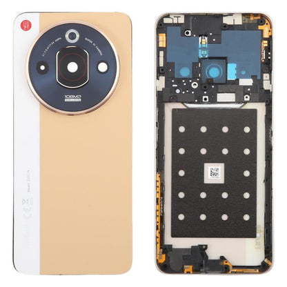 Pour ZTE nubia Focus Pro Z2351N Couvercle arrière de batterie en cuir avec cadre central / Couvercle d'objectif d'appareil photo