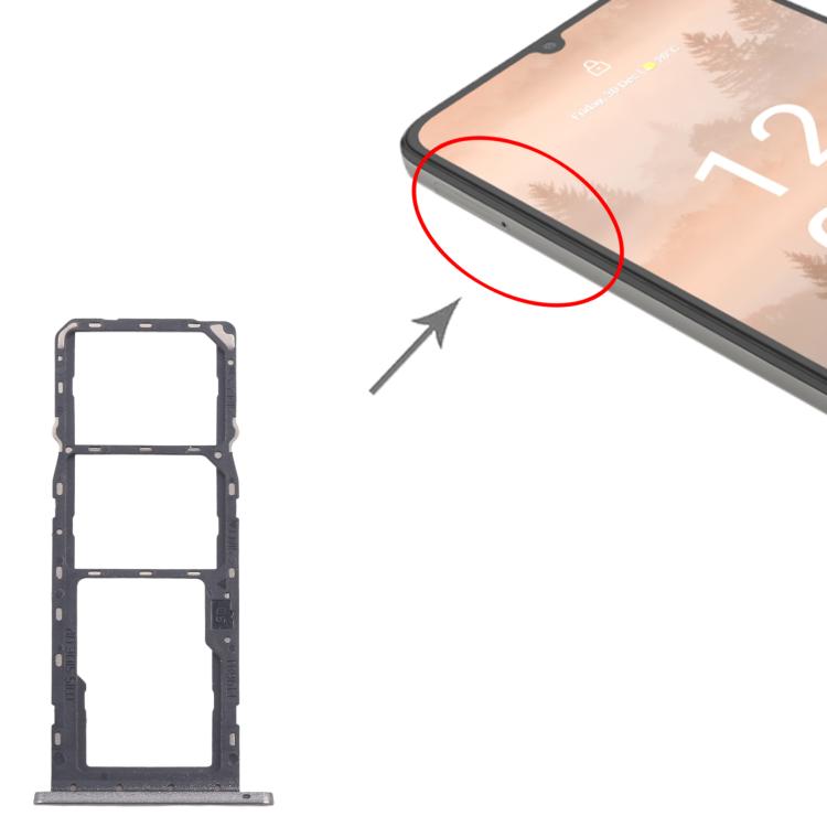 Pour Nokia C31 Plateau de carte SIM d'origine + Plateau de carte SIM + Plateau de carte Micro SD