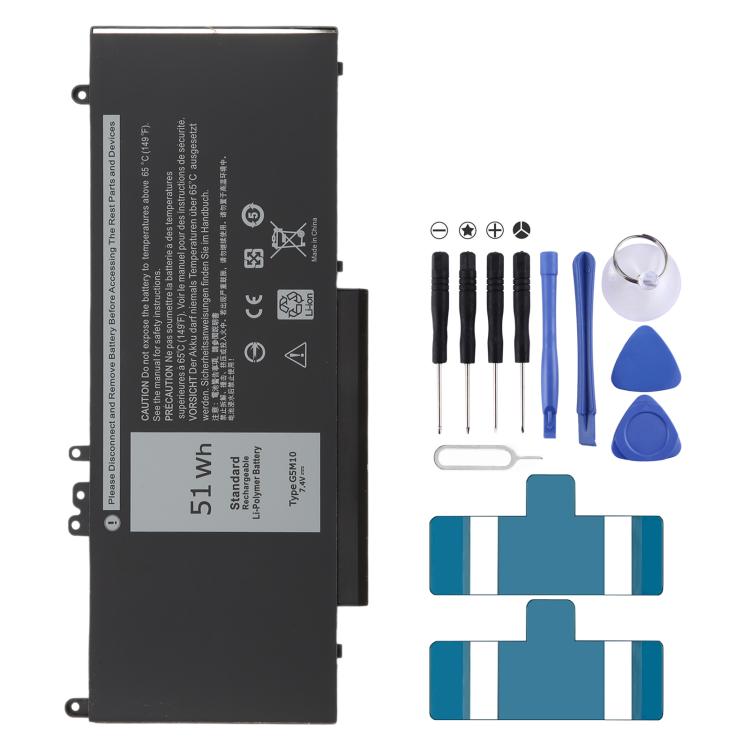 Batterie lithium-polymère 7,4 V 51 Wh G5M10 pour Dell Latitude E5250 E5450 E5550 Sereis 8V5GX R9XM9 WYJC2 1KY05