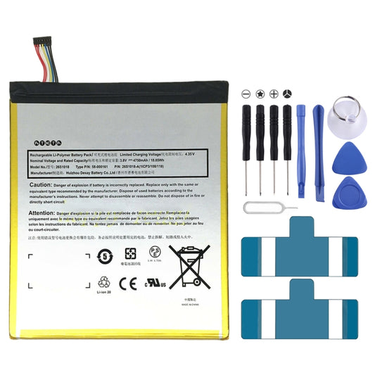 Pour Amazon Kindle Fire HD 8 6e génération PR53DC 4750mAh remplacement de batterie li-polymère