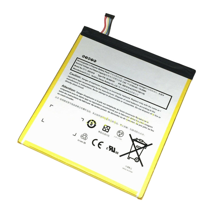 Pour Amazon Kindle Fire HD 8 6e génération PR53DC 4750mAh remplacement de batterie li-polymère