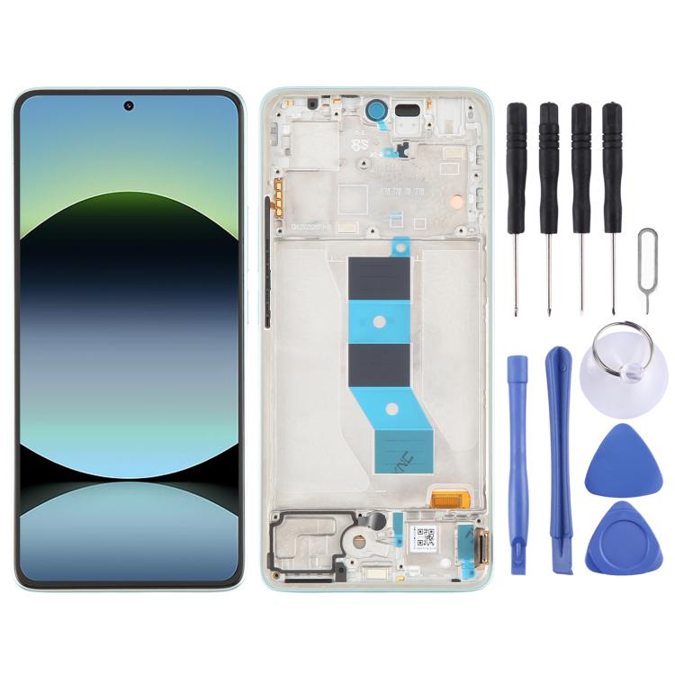 For Xiaomi Redmi Note 14 5G India AMOLED Original LCD Screen Digitizer Full Assembly with Frame