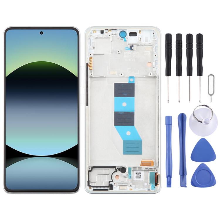 For Xiaomi Redmi Note 14 5G India AMOLED Original LCD Screen Digitizer Full Assembly with Frame