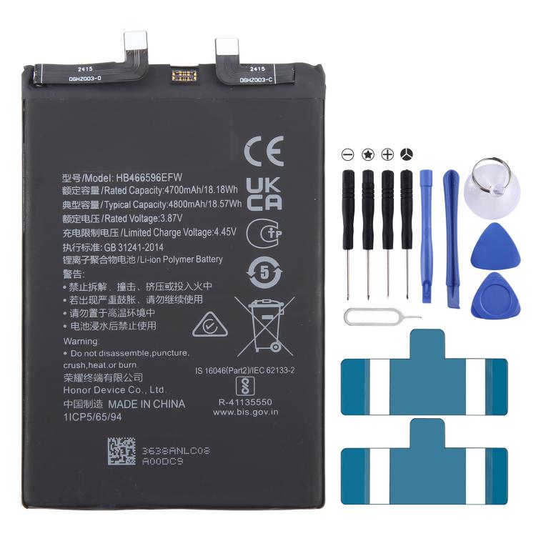 Batterie de remplacement 4800mAh pour Honor X30 ANY-AN00 / Magic 4 Lite 5G HB466596EFW
