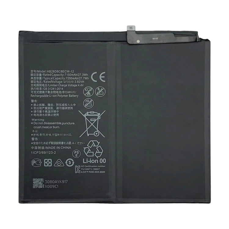 Batterie de remplacement 7250mAh pour Huawei MatePad V7 Pro BZT3 KJR BAH3 W59 AN10 DBY-AL00 BRT MRX AL09 W09 W19 AN09 MRR-W29 HB28D8C8ECW HB27D8C8ECW-12