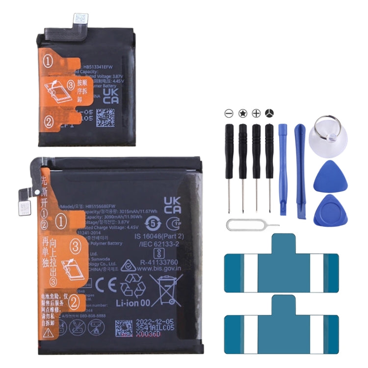 Batterie de remplacement pour Huawei P50 Pocket BAL-AL00 / Pocket S BAL-AL60 HB515668EFW HB513341EFW