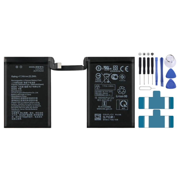 Remplacement de la batterie 6000mAh pour téléphone ASUS ROG 5 / 5s Pro ZS673KS I005DA I005DB C21P2001