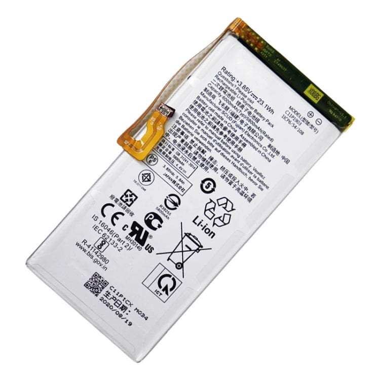 Remplacement de la batterie 6000mAh pour téléphone ASUS ROG 3 ZS661KL C11P1903