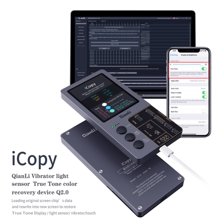 Qianli iCopy Plus 3 en 1 programmeur de réparation de couleur d'écran LCD d'origine pour iPhone