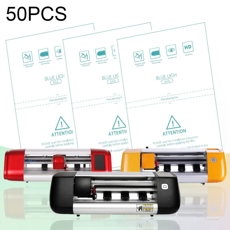 Fournitures de Film souple TPU anti-rayons bleus F0004, 50 pièces, pour coupe-protecteur
