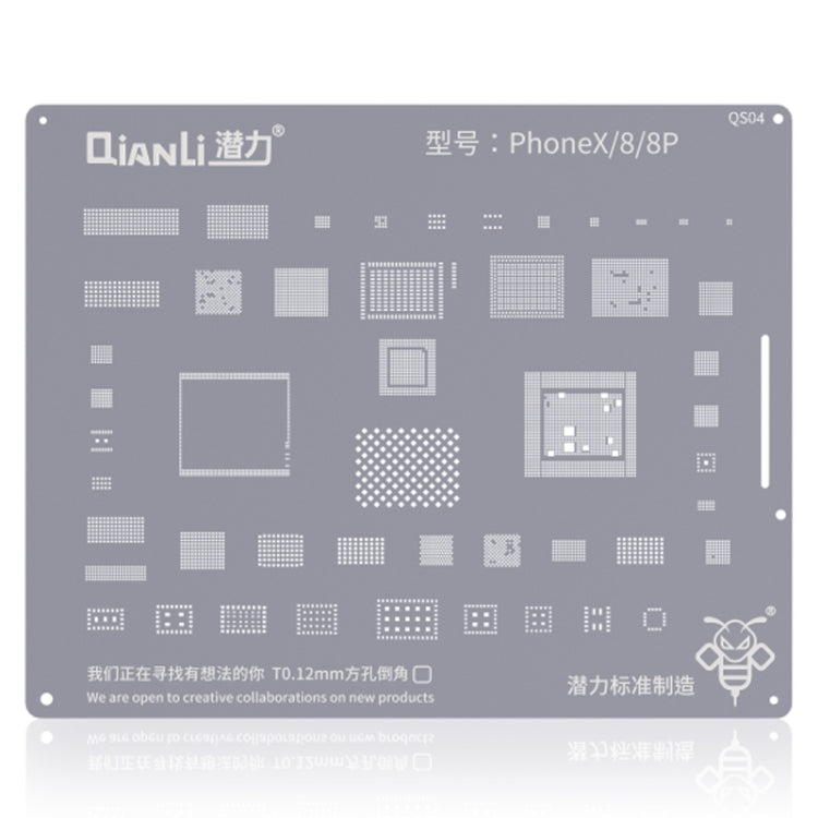 Qianli QS04 pochoirs bourdon BGA Reballing plantation plaque en fer blanc pour iPhone X/8/8 Plus