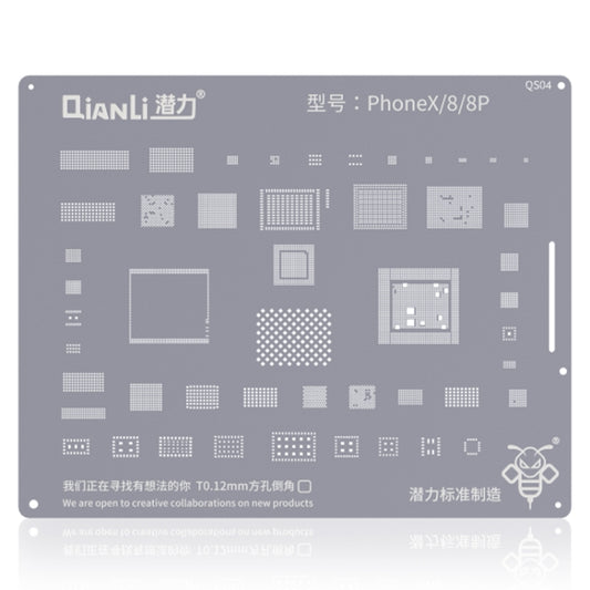 Qianli QS04 pochoirs bourdon BGA Reballing plantation plaque en fer blanc pour iPhone X/8/8 Plus