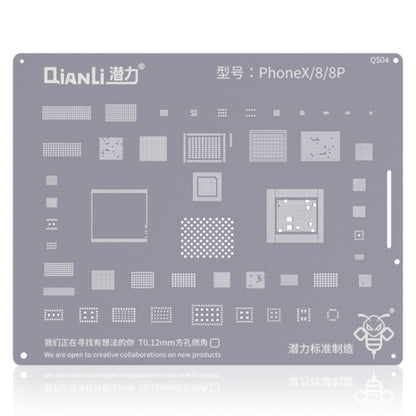 Qianli QS04 pochoirs bourdon BGA Reballing plantation plaque en fer blanc pour iPhone X/8/8 Plus
