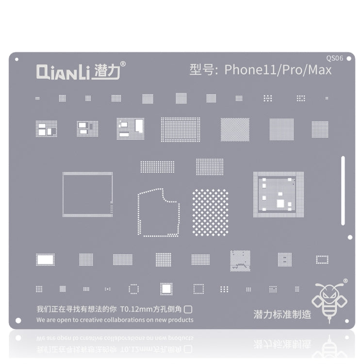 Pochoir bourdon de remplacement QIANLI QS06 pour iPhone 11/11 Pro/Max