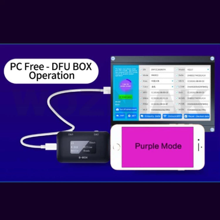 B-BOX Lecture du disque dur Écriture Modification de la programmation SN avec écran de 1,3 pouces pour iPhone 7-11, B-BOX