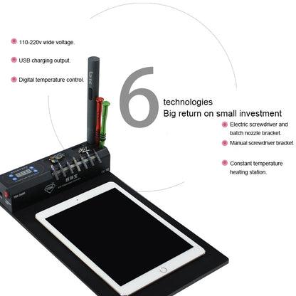 Machine de séparation de verre à écran tactile, contrôleur de température LCD sous vide TBK-568R 220V, avec boîte de rangement multifonction