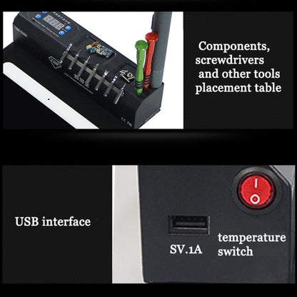 Machine de séparation de verre à écran tactile, contrôleur de température LCD sous vide TBK-568R 220V, avec boîte de rangement multifonction