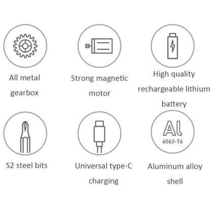 Kit de tournevis électrique de précision d'origine Xiaomi Mijia 25 en 1 boîtier en aluminium magnétique Rechargeable