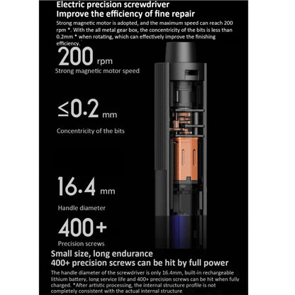 Kit de tournevis électrique de précision d'origine Xiaomi Mijia 25 en 1 boîtier en aluminium magnétique Rechargeable
