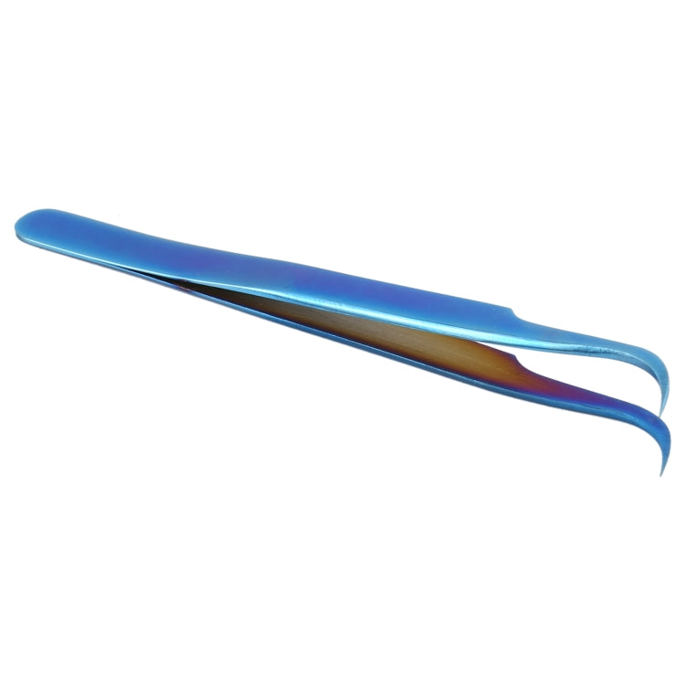 Pince à épiler courbée bleu vif Vetus MCS-15