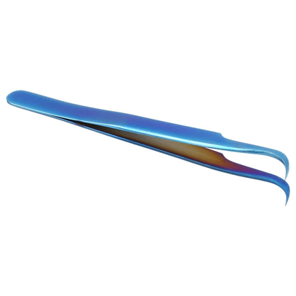 Pince à épiler courbée bleu vif Vetus MCS-15
