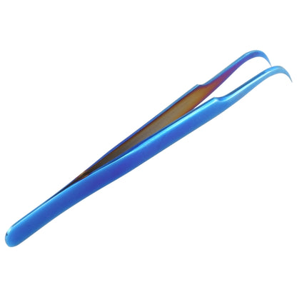 Pince à épiler courbée bleu vif Vetus MCS-15