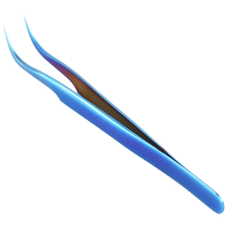 Pince à épiler courbée bleu vif Vetus MCS-15