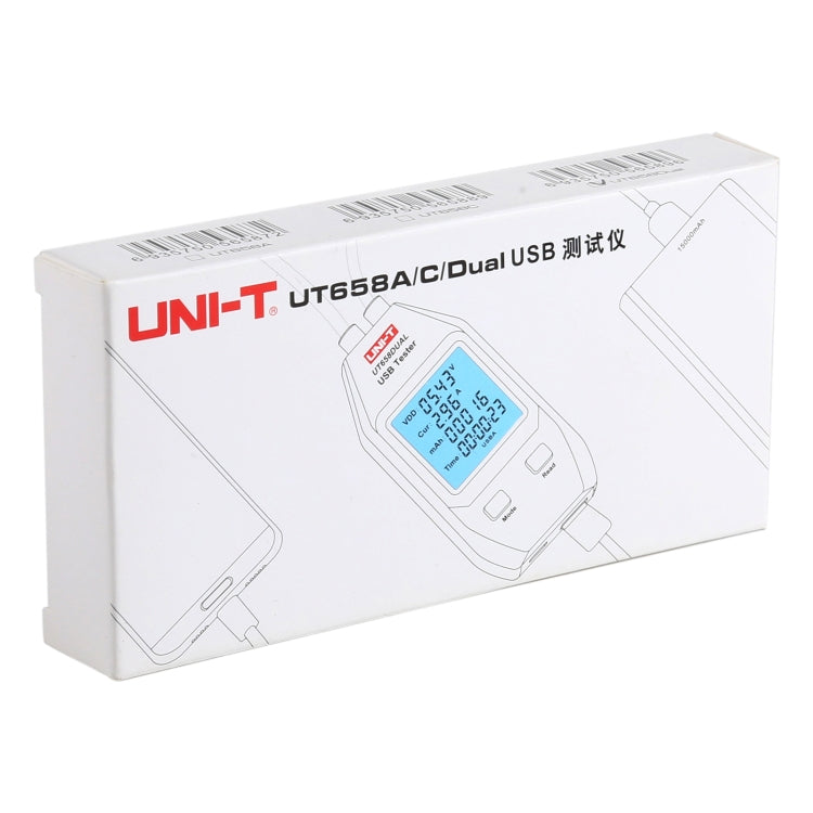 Voltmètre ampèremètre USB UNI-T, testeur UT658DUAL