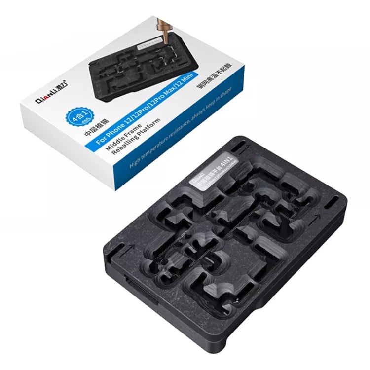 Qianli – plate-forme de reballage à cadre central 4 en 1, pour iPhone 12/12 Pro/12 Mini/12 Pro Max