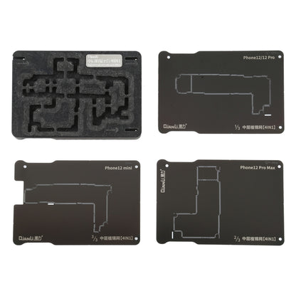 Qianli – plate-forme de reballage à cadre central 4 en 1, pour iPhone 12/12 Pro/12 Mini/12 Pro Max