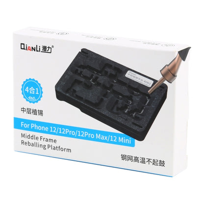 Qianli – plate-forme de reballage à cadre central 4 en 1, pour iPhone 12/12 Pro/12 Mini/12 Pro Max