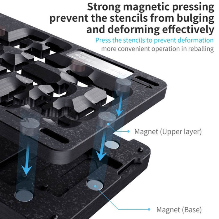 Qianli – plate-forme de reballage à cadre central 4 en 1, pour iPhone 12/12 Pro/12 Mini/12 Pro Max