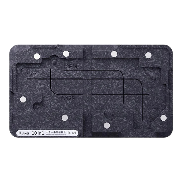 Qianli – plate-forme de reballage à cadre central 10 en 1, pour iPhone X / XS / XS Max / 11/11 Pro / 11 Pro Max / 12 / 12 Pro / 12 mini / 12 Pro Max