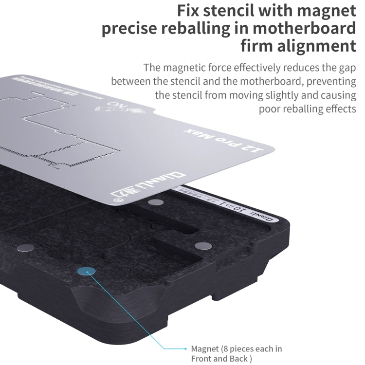 Qianli – plate-forme de reballage à cadre central 10 en 1, pour iPhone X / XS / XS Max / 11/11 Pro / 11 Pro Max / 12 / 12 Pro / 12 mini / 12 Pro Max
