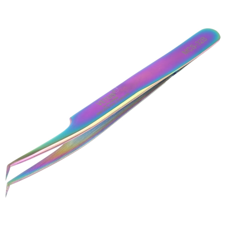Pince à épiler courbée aux couleurs vives Vetus MCS-32B