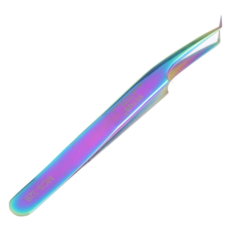 Pince à épiler courbée aux couleurs vives Vetus MCS-32B
