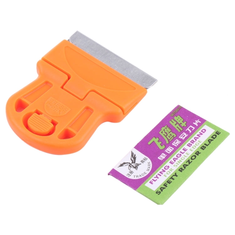 Raclette dissolvant de colle, nettoyeur d'autocollants, grattoir à poignée en plastique