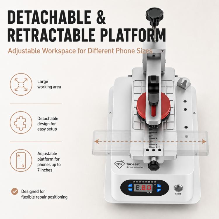 TBK 988C – séparateur rotatif LCD, dissolvant de cadre central