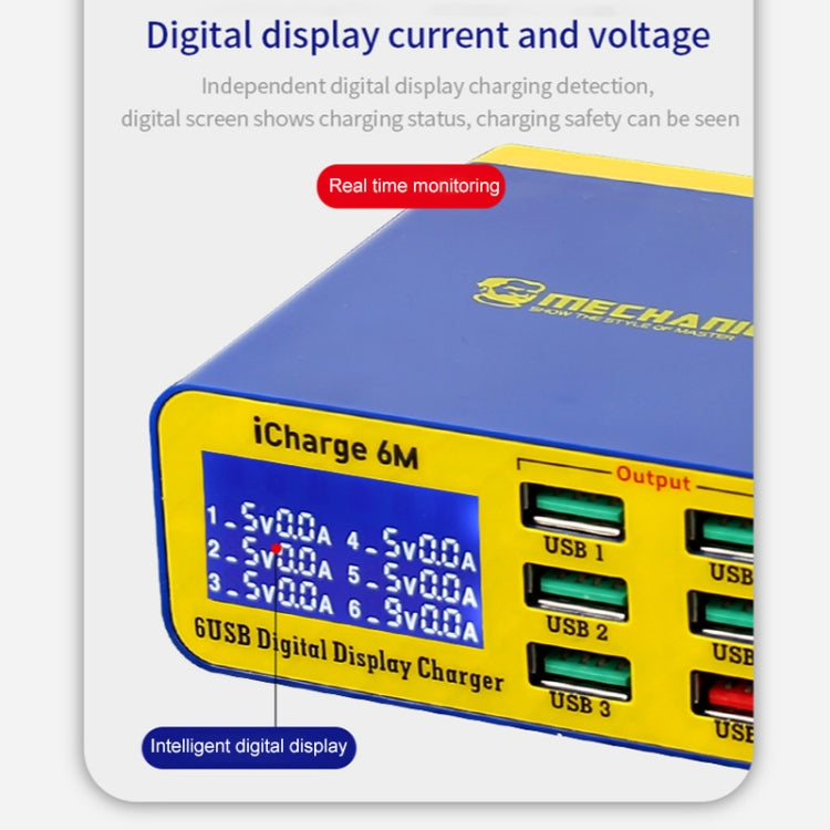 Mécanicien icharge 6M QC 3.0 USB chargeur intelligent prise en charge charge rapide avec LCD, prise ue